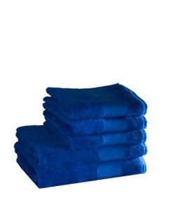 Handdoek kobalt blauw met naam of tekst geborduurd