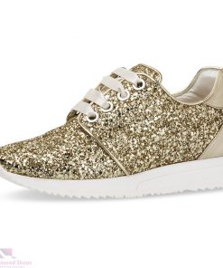 Lizzi sneaker met Glitters in zilver goud rose