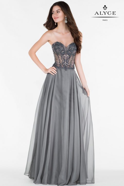 Alyce Paris chiffon galajurk antraciet 6688