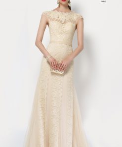 Alyce Paris kanten trouwjurk champagne 27155