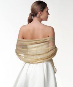 Poirier metallic sjaal stola goud zilver rose S143