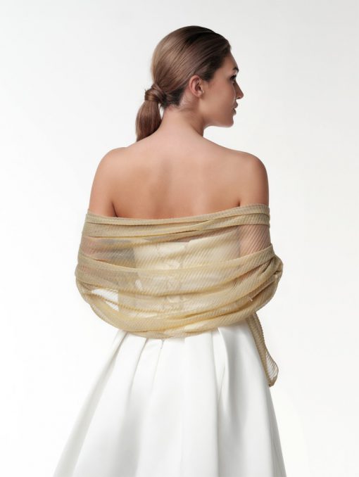 Poirier metallic sjaal stola goud zilver rose S143