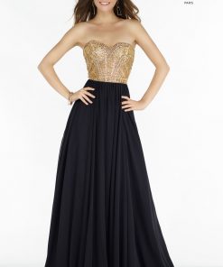 zwarte jurk met glittertop