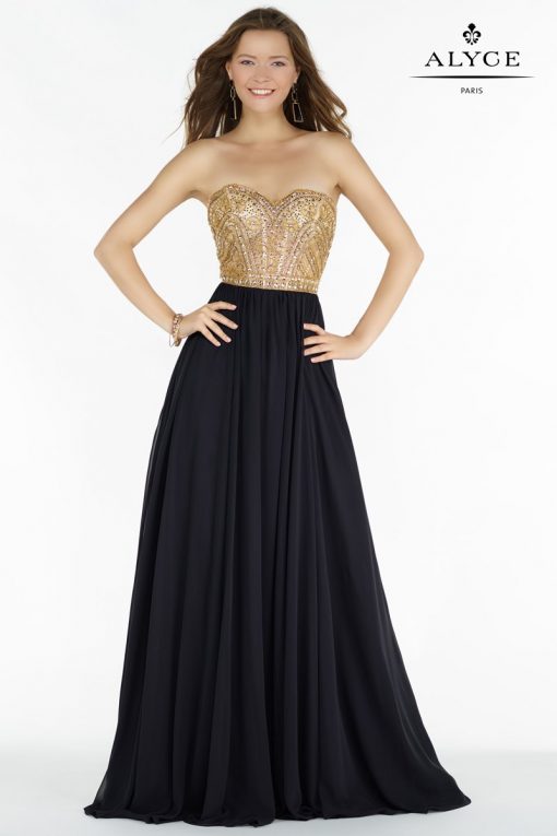 zwarte jurk met glittertop