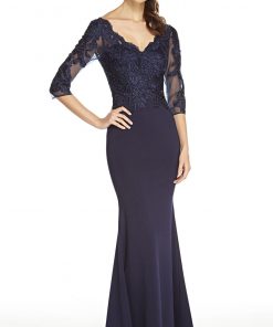 navy strakke jurk mouw