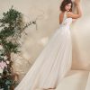 boho champagne trouwjurk met lage rug