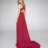 rode glitterjurk pronovias
