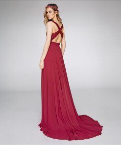 rode glitterjurk pronovias