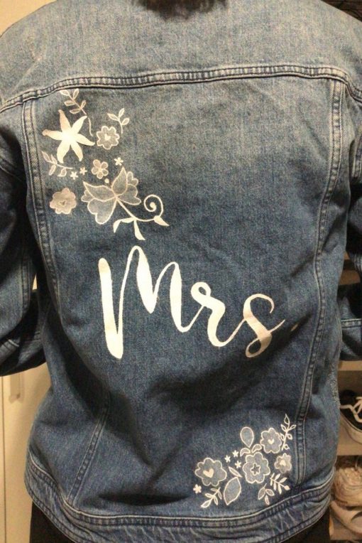 jeans jasje bruid Mrs