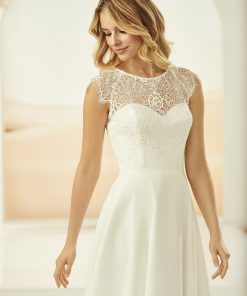 bianco evento korte trouwjurk