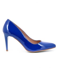 giulia blue capri lak pump