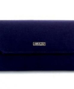 giulia navy suede clutch bag