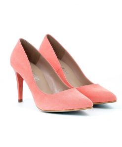 giulia coral pink suede pump