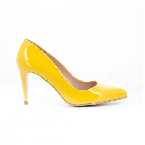 gele pump 8 cm hak giulia