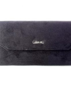 giulia zwart suede clutch