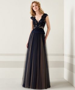 pronovias navy dress