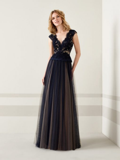 pronovias navy dress