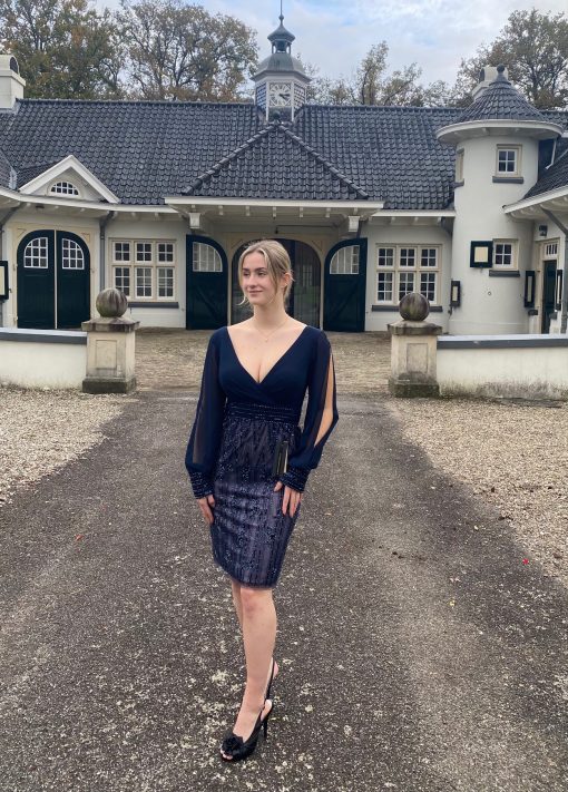 linea raffaelli navy dress
