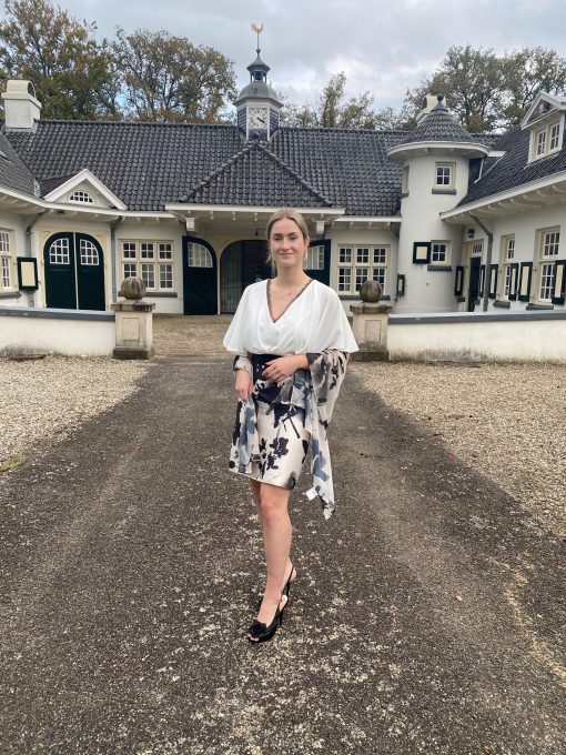 zwart wit cocktailjurk