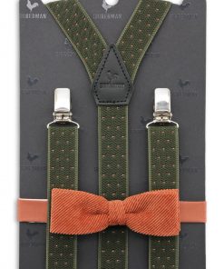 Sir Redman kids bretels combi pack gacilly rib groen terracotta