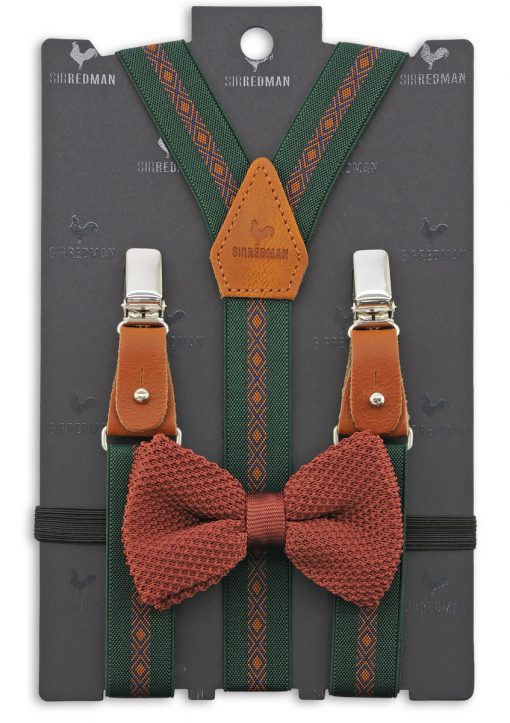Sir Redman kids bretels combi pack mister mitchell groen roestbruin