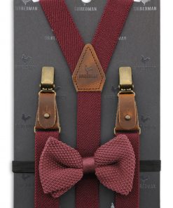 Sir Redman kids bretels combi pack mr buck burgundy mauve