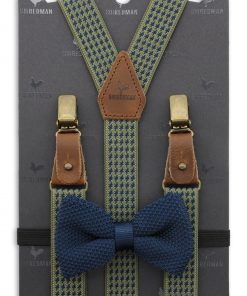 Sir Redman kids bretels combi pack mr dolph dogtooth groen blauw