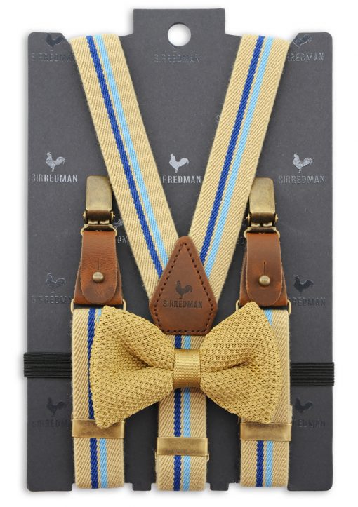 Sir Redman kids bretels combi pack pring party mosterd blauw