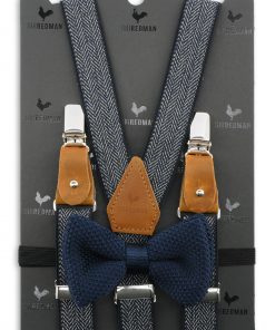 Sir Redman kids bretels combi pack visgraat motief blauw