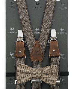 Sir Redman kids bretels combi pack connor herringbone beige bruin