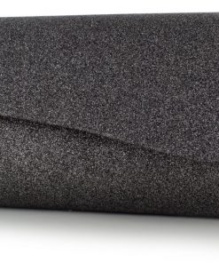black glitter clutch