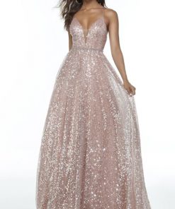 61068 rose glitterjurk