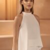 Stretch crepe bruids top
