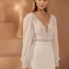 Bruids top van kant en chiffon