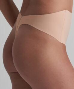 low back mid waist thong beige