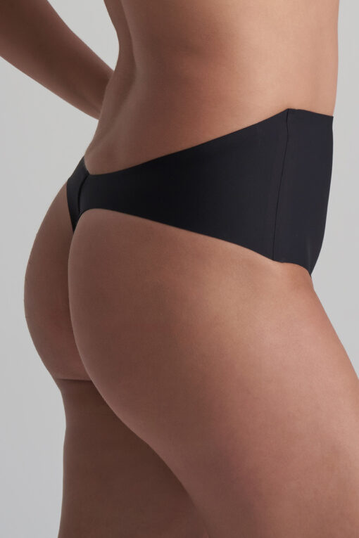 lage rug mid taille thong zwart