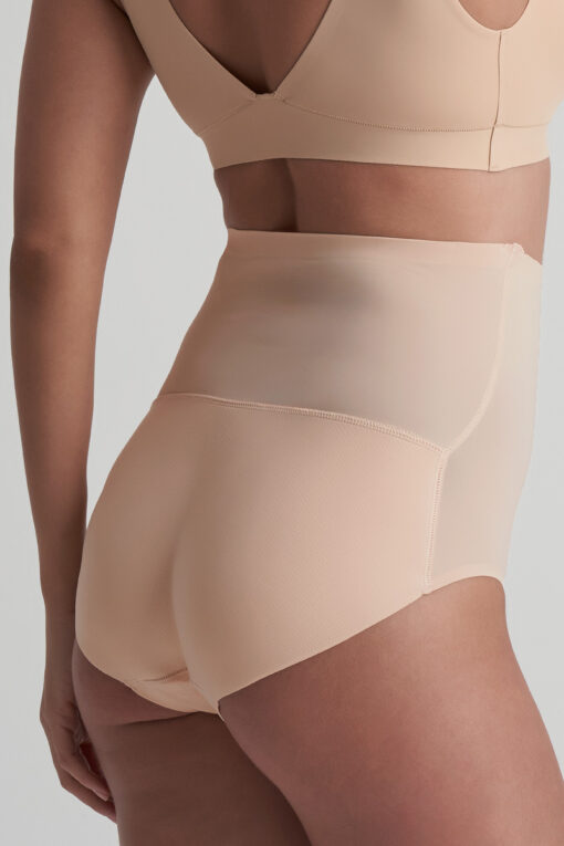 gevulde slip hoge taille beige