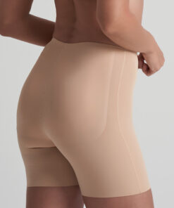 gewatteerde korte broek beige