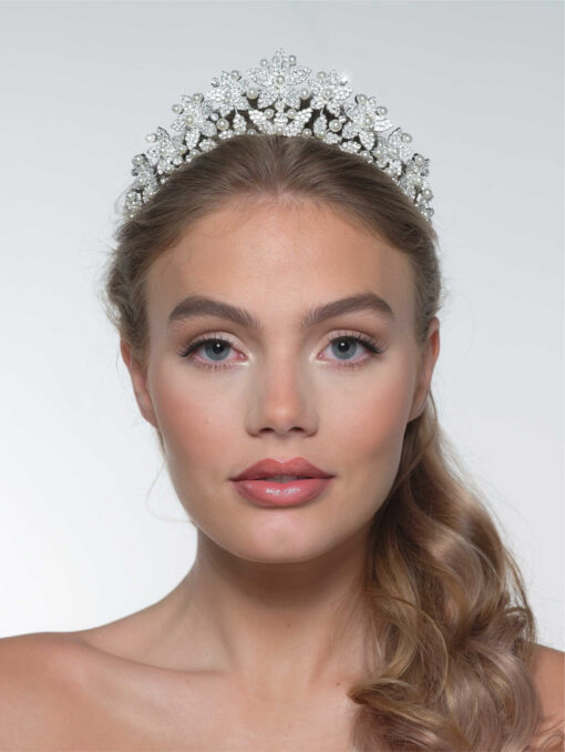 Tiara met bloemenmotief