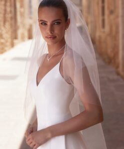 sluier van zachte glitter tule met parels