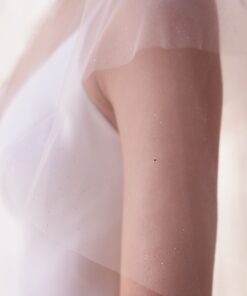 sluier van zachte glitter tule met parels