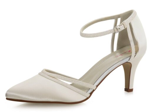schoenen Desi ivoor satijn met glitter