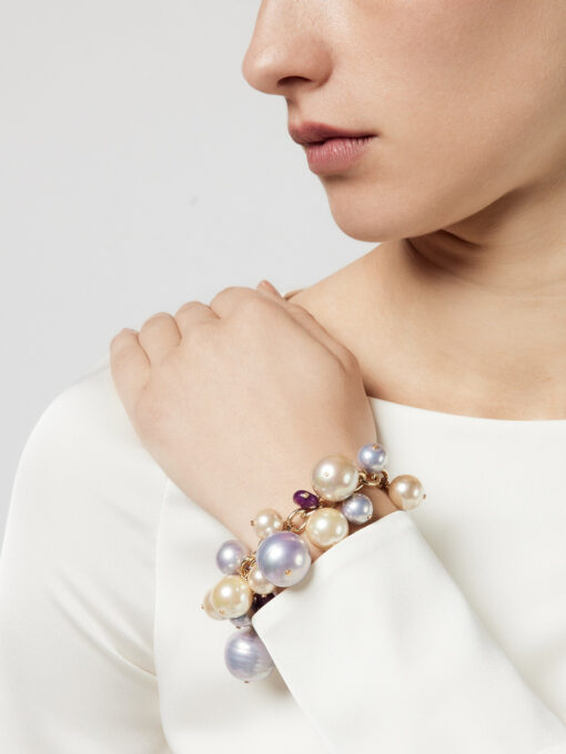 armband met gekleurde zoetwaterparels