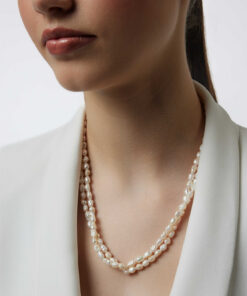 dubbele ketting met kleine zoetwaterparels