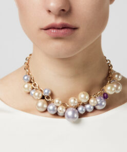 ketting met gekleurde parels