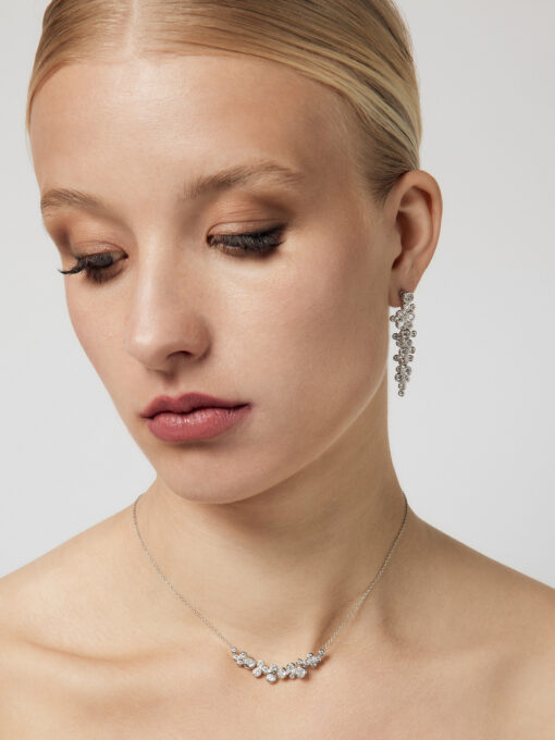 witgoud ketting met strassteentjes