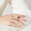 gouden ring met parels en strassteentjes