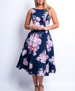 Jurk moeder van de bruid met bloemen S105M