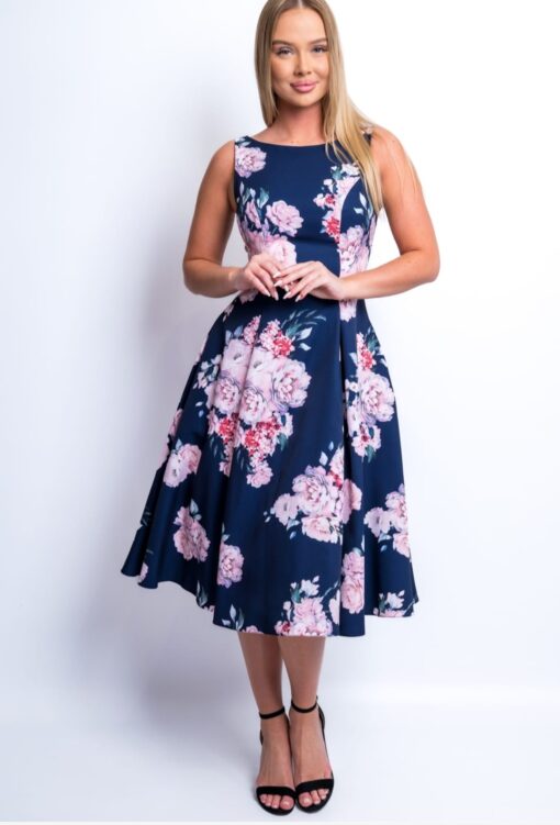 Jurk moeder van de bruid met bloemen S105M