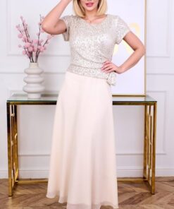 Jurk met glitter bovenkant en een bloem